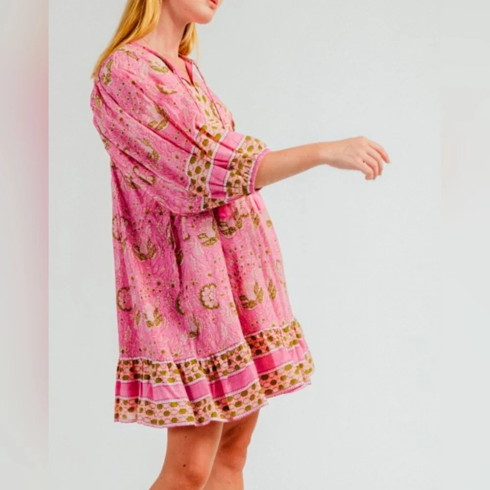Cleobella Magdalena Mini Dress Wildflower $198 Large - Picture 3 of 10